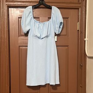 Light Blue Puff Sleeve Dress NWT Women’s No Boundaries size XXL (19)